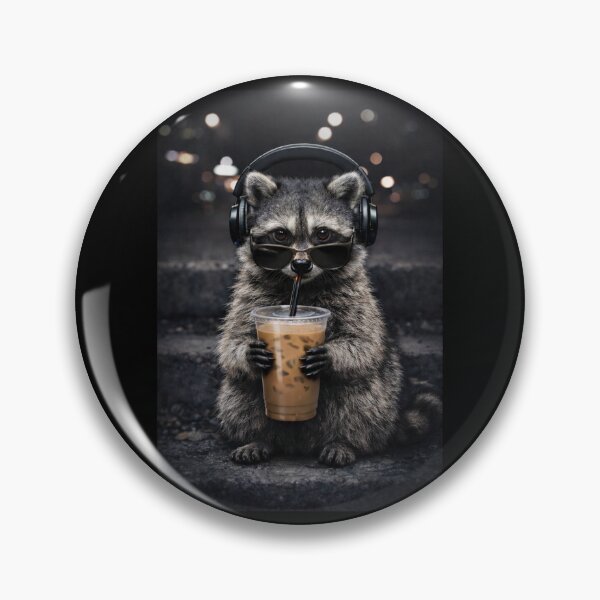 Item preview, raccoon drinking iced coffee funny designed and sold by Kladhadredo.