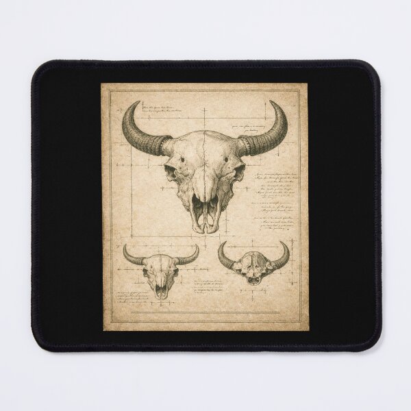 Item preview, Bison Skull Engraving – Gift for Book Lovers • Dark Academia Engraving designed and sold by JacobKAurumhead.