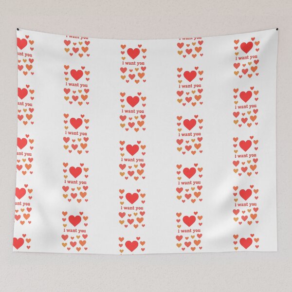 Item preview, Romantic Hearts – I Want You designed and sold by Joyfulfabric.