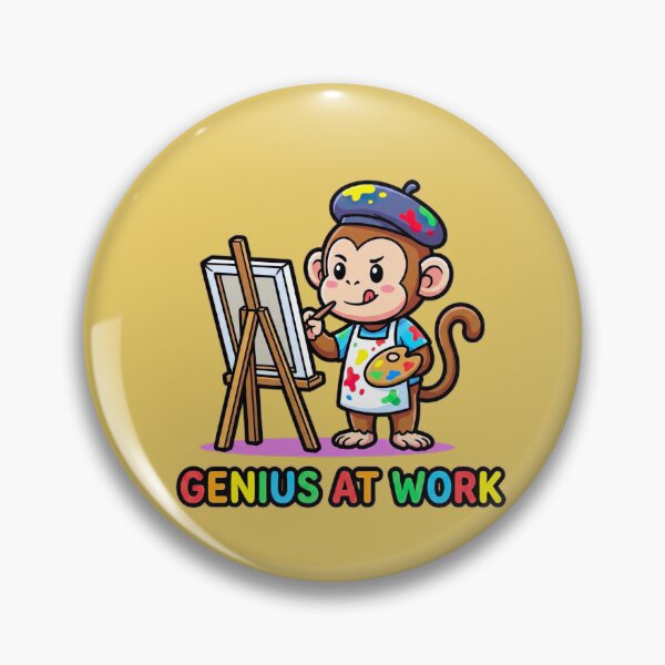 Item preview, Genius At Work Cute Artist Monkey designed and sold by WildCute.
