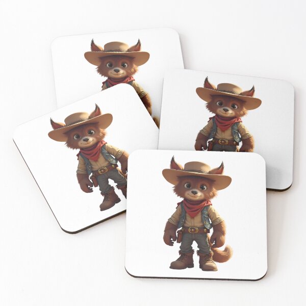 Item preview, cheerful adventurous fox dressed cowboy Western friendly smile designed and sold by ART ATTACK ZONE.