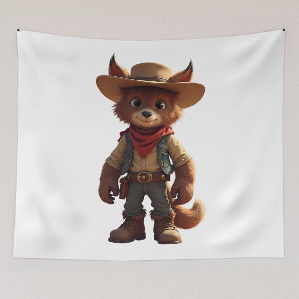 Item preview, cheerful adventurous fox dressed cowboy Western friendly smile designed and sold by ART ATTACK ZONE.