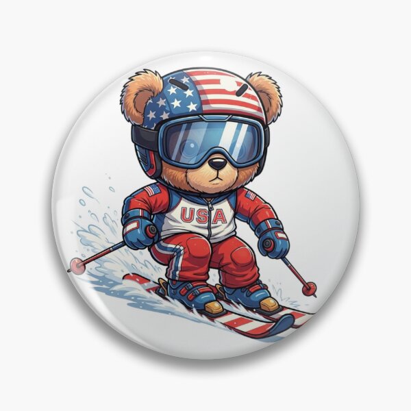 Item preview, US Winter Ski Team Teddy Cute Bear designed and sold by sahbender.