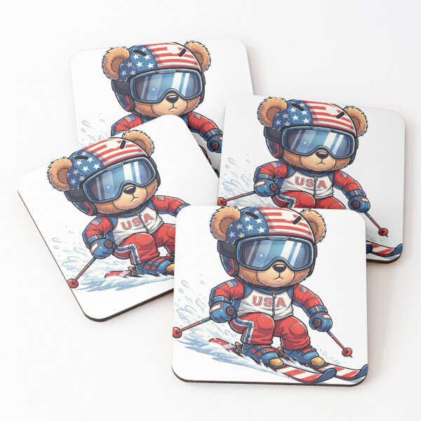 Item preview, US Winter Ski Team Teddy Cute Bear designed and sold by sahbender.