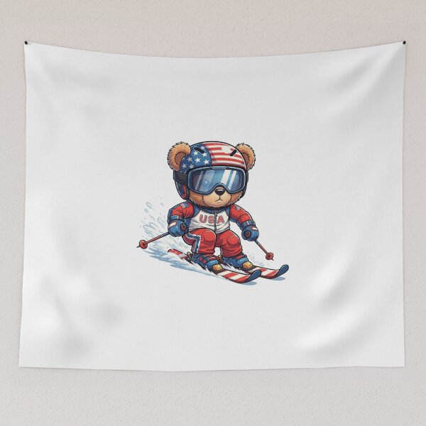 Item preview, US Winter Ski Team Teddy Cute Bear designed and sold by sahbender.