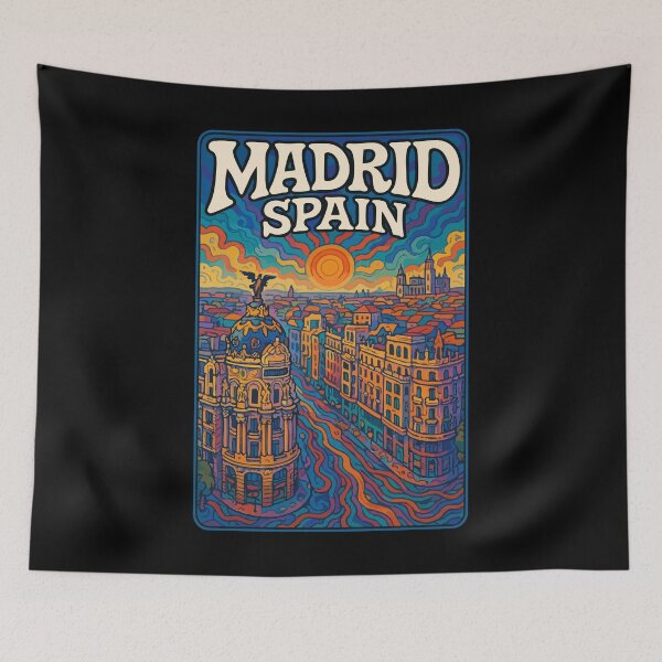 Item preview, Madrid Spain Psychedelic Trippy Art Travel designed and sold by TomFrontierArt.