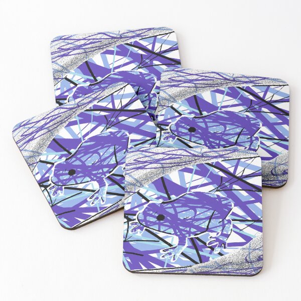 Item preview, abstract blue frog digital art designed and sold by OOMUHNshop.