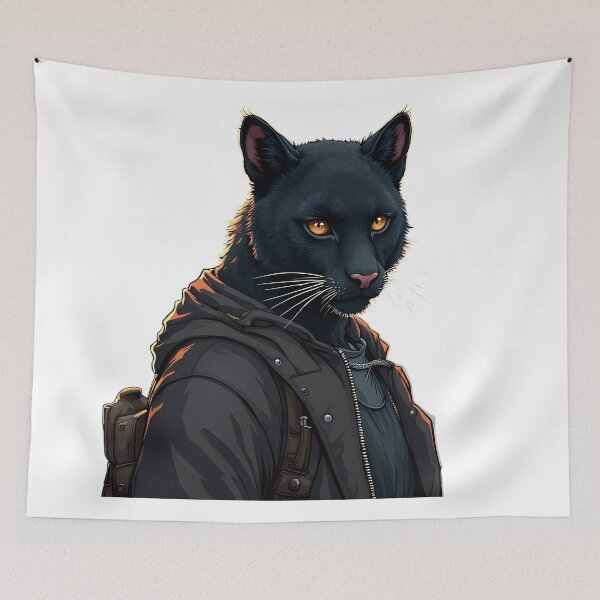 Item preview, Black Panther Orane Yellow Eyes Warrior Adventure Animal designed and sold by ART ATTACK ZONE.
