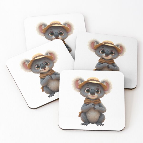 Item preview, adorable koala hat scarf friendliness charm warm smile designed and sold by ART ATTACK ZONE.