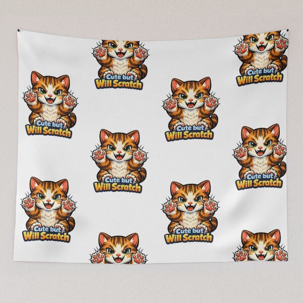 Item preview, Cute but Will Scratch – Funny Veterinary Cat Clinic Humor designed and sold by Bettybee00.