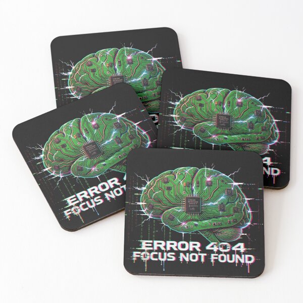 Item preview, ERROR 404 FOCUS NOT FOUND funny ADHD Coder Brain designed and sold by shop43.