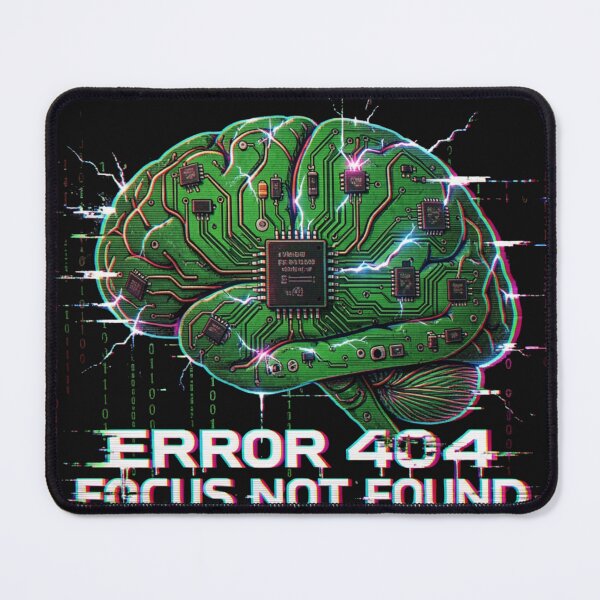 Item preview, ERROR 404 FOCUS NOT FOUND funny ADHD Coder Brain designed and sold by shop43.