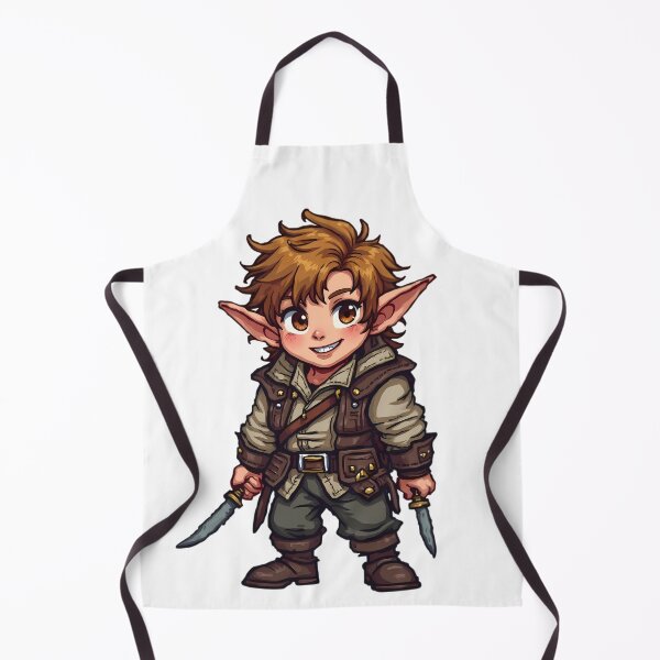 Item preview, cheerful young elf playful smile adventure daggers art designed and sold by ART ATTACK ZONE.