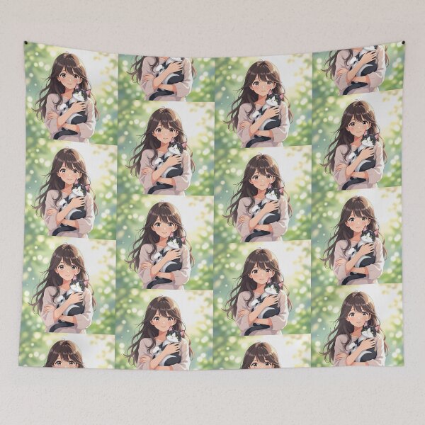 Item preview, Girl with a cat designed and sold by PrintLabStudio.