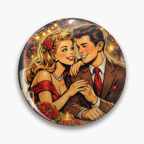 Item preview, Vintage Love – Retro Pin-Up Valentine Couple T-Shirt designed and sold by Bea May Bombshell Studio.