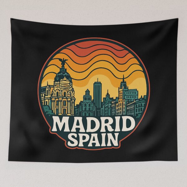 Item preview, Madrid Spain Retro Travel designed and sold by TomFrontierArt.