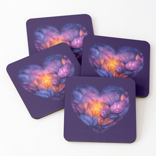 Item preview, Heart №80 Cosmic Heart with Mystical Purple Leaves designed and sold by SyberGen.