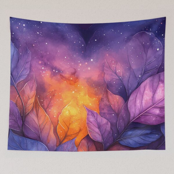 Item preview, Heart №80 Cosmic Heart with Mystical Purple Leaves designed and sold by SyberGen.