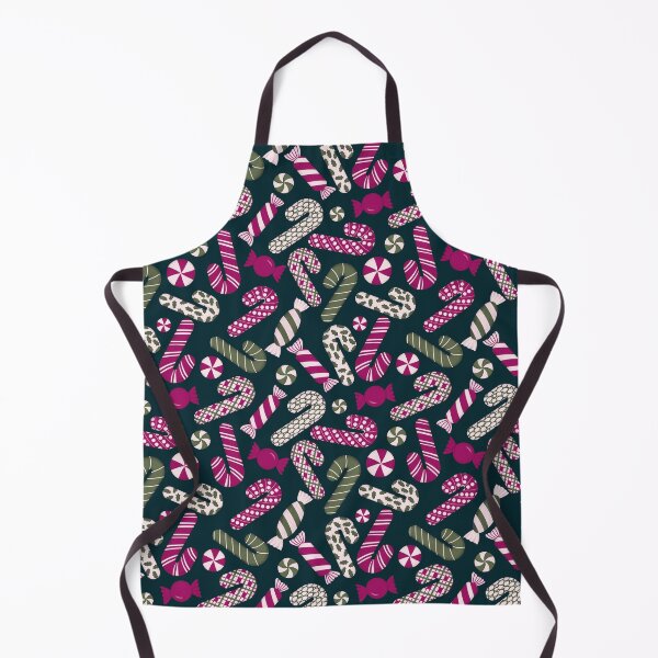 Item preview, Candies & Candy Canes Magenta Fuchsia Pink Olive Green On Pine Forest designed and sold by thecolorbirdie.