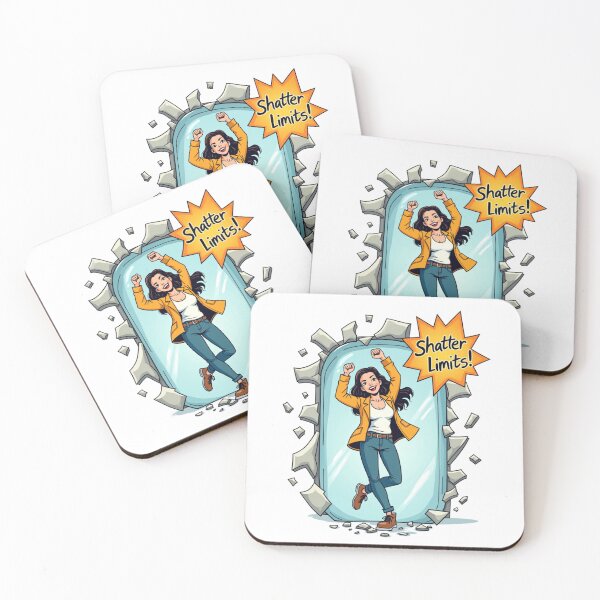 Item preview, Shatter Limits Empowered Woman Barrier Break Illustration designed and sold by Posiheal26.