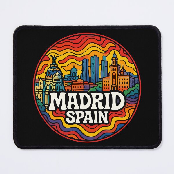 Item preview, Madrid Spain Cityscape Trippy Art Travel designed and sold by TomFrontierArt.