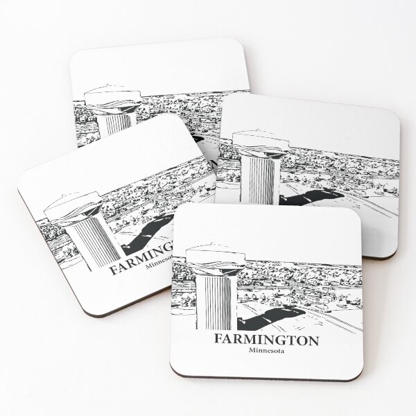 Item preview, Farmington MN - Ink Cityscape Illustration designed and sold by Lakeric Cityscapes.