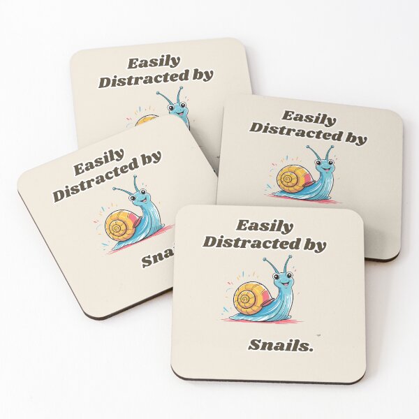 Item preview, Easily Distracted By Snails Funny Cute Snail Lover Gift Design designed and sold by TheScruffyGoose.