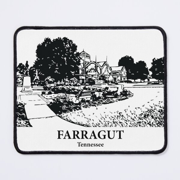 Item preview, Farragut TN - Ink Cityscape Illustration designed and sold by Lakeric Cityscapes.