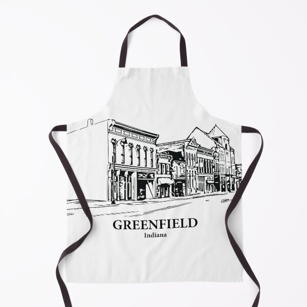 Item preview, Greenfield IN - Ink Cityscape Illustration designed and sold by Lakeric Cityscapes.