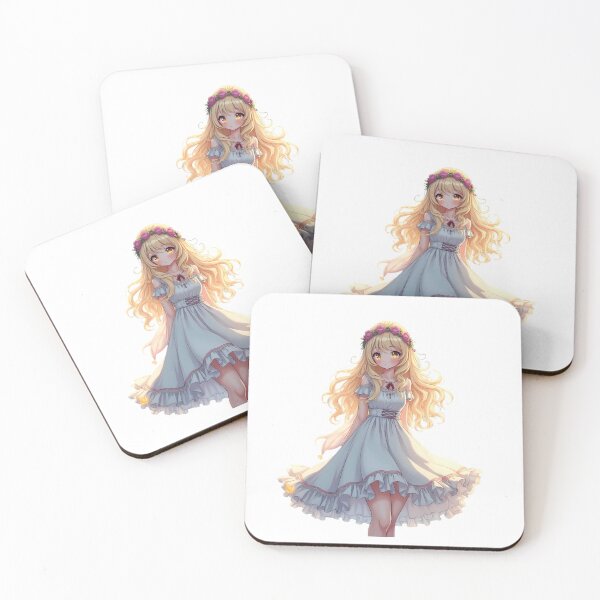 Item preview, girl flowing hair floral crown enveloped elegance charm designed and sold by ART ATTACK ZONE.