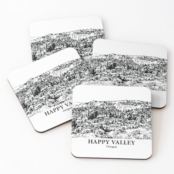Item preview, Happy Valley OR - Ink Cityscape Illustration designed and sold by Lakeric Cityscapes.