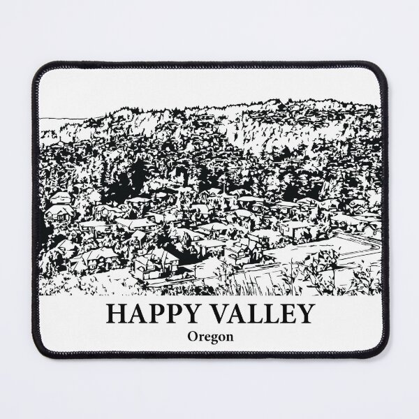 Item preview, Happy Valley OR - Ink Cityscape Illustration designed and sold by Lakeric Cityscapes.