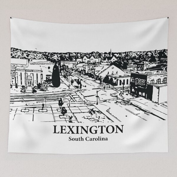 Item preview, Lexington SC - Ink Cityscape Illustration designed and sold by Lakeric Cityscapes.