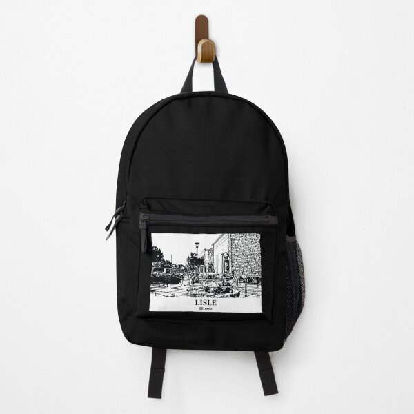 Item preview, Lisle IL - Ink Cityscape Illustration designed and sold by Lakeric Cityscapes.