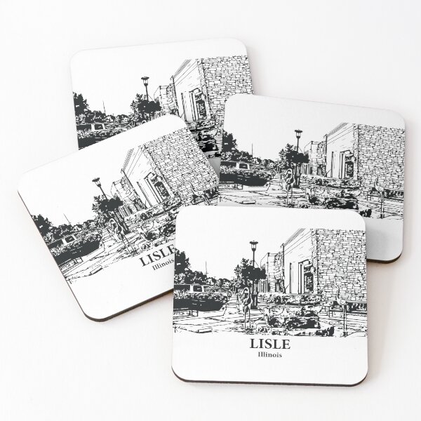 Item preview, Lisle IL - Ink Cityscape Illustration designed and sold by Lakeric Cityscapes.