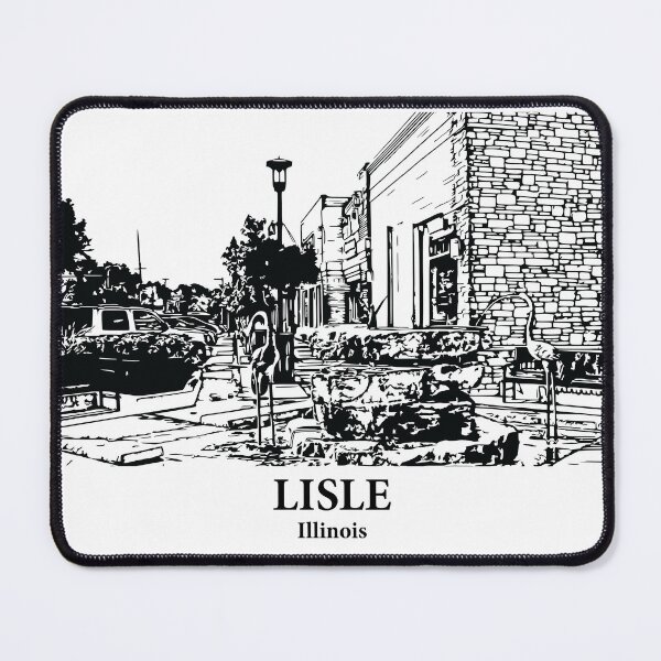 Item preview, Lisle IL - Ink Cityscape Illustration designed and sold by Lakeric Cityscapes.