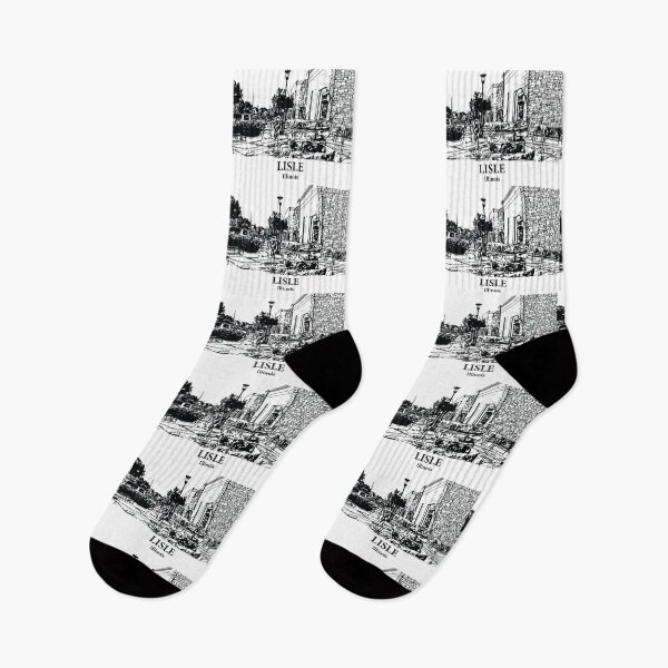 Item preview, Lisle IL - Ink Cityscape Illustration designed and sold by Lakeric Cityscapes.