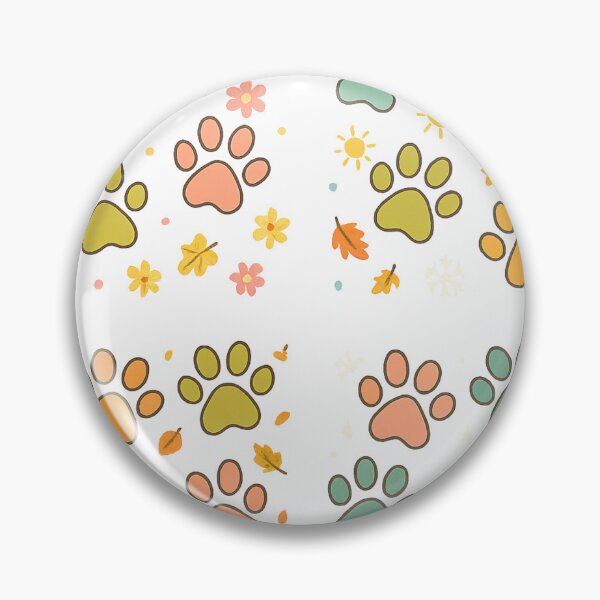 Item preview, Paw Prints Through the Seasons – Whimsical Pet Pattern designed and sold by Joyfulfabric.