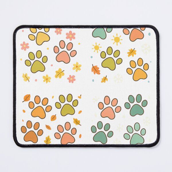 Item preview, Paw Prints Through the Seasons – Whimsical Pet Pattern designed and sold by Joyfulfabric.