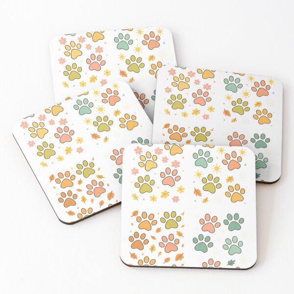 Item preview, Paw Prints Through the Seasons – Whimsical Pet Pattern designed and sold by Joyfulfabric.