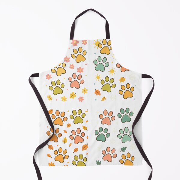 Item preview, Paw Prints Through the Seasons – Whimsical Pet Pattern designed and sold by Joyfulfabric.