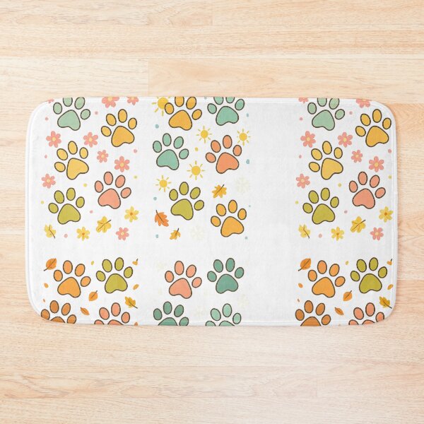 Item preview, Paw Prints Through the Seasons – Whimsical Pet Pattern designed and sold by Joyfulfabric.