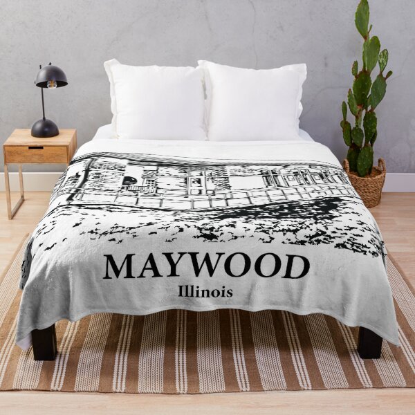 Item preview, Maywood IL - Ink Cityscape Illustration designed and sold by Lakeric Cityscapes.