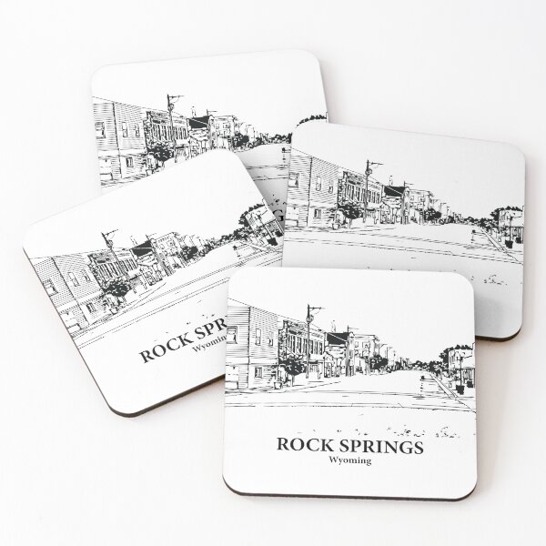 Item preview, Rock Springs WY - Ink Cityscape Illustration designed and sold by Lakeric Cityscapes.