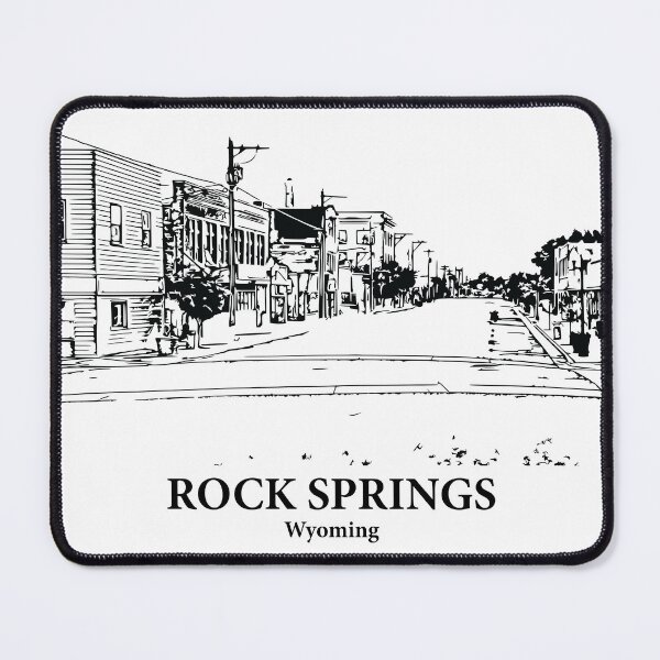Item preview, Rock Springs WY - Ink Cityscape Illustration designed and sold by Lakeric Cityscapes.