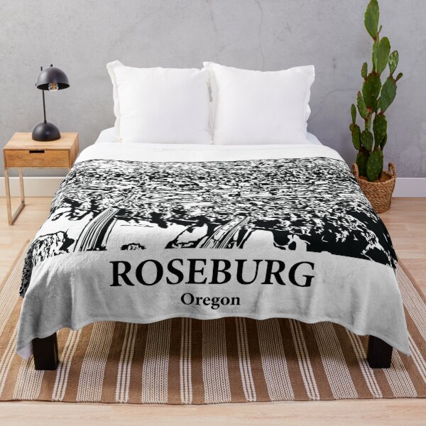 Item preview, Roseburg OR - Ink Cityscape Illustration designed and sold by Lakeric.