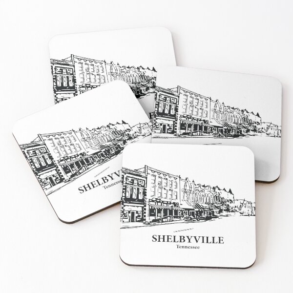 Item preview, Shelbyville TN - Ink Cityscape Illustration designed and sold by Lakeric Cityscapes.