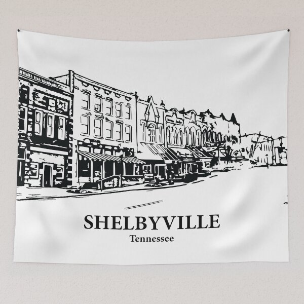 Item preview, Shelbyville TN - Ink Cityscape Illustration designed and sold by Lakeric Cityscapes.