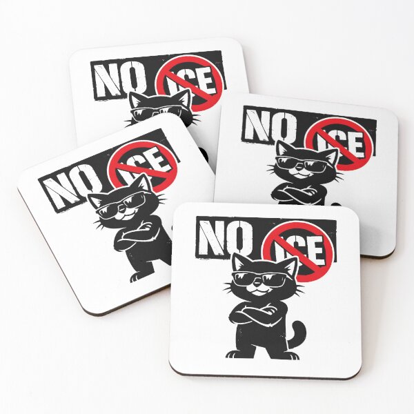Item preview, No ICE Cool Cat T-Shirt Anti ICE Protest Funny Cat Graphic Tee designed and sold by WAUZ.