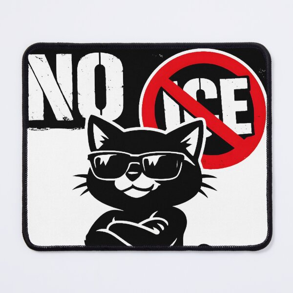 Item preview, No ICE Cool Cat T-Shirt Anti ICE Protest Funny Cat Graphic Tee designed and sold by WAUZ.